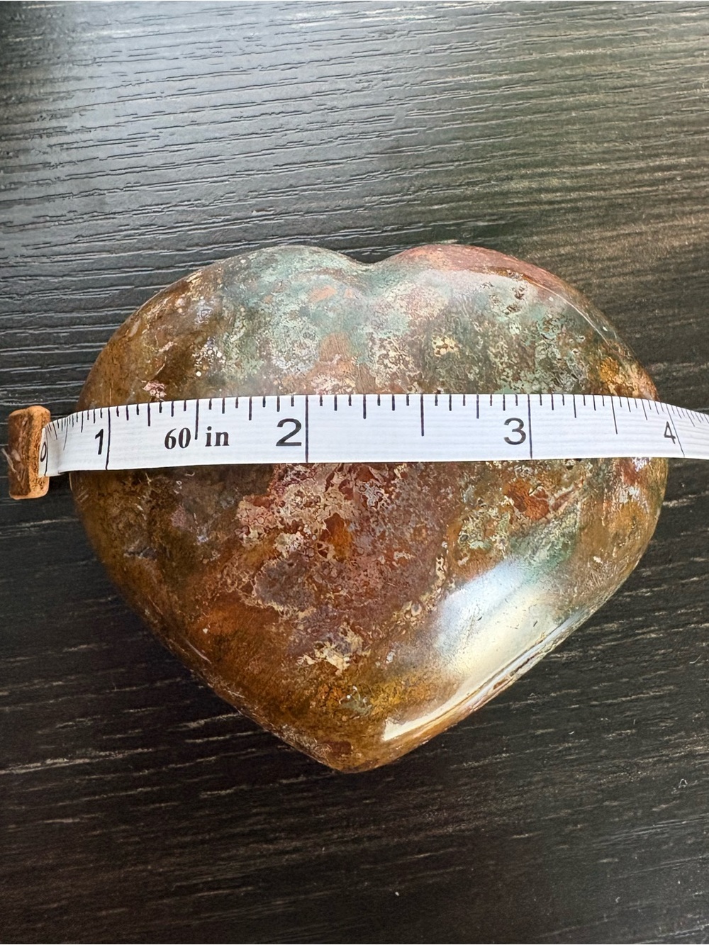 Natural Rainbow Polychrome Jasper Crystal Carving Puffy Heart Home Decor Stone - Picture 4 of 8